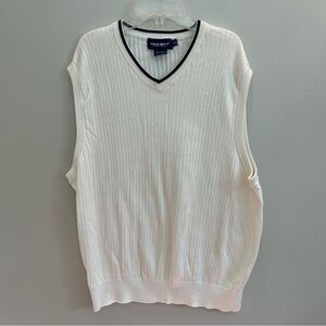 Golf Polo Ralph Lauren Mens XL White Cotton V Neck Sweater Vest